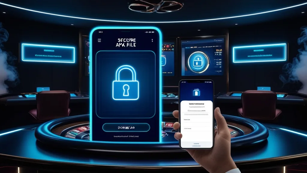 Έλεγχος ασφάλειας αρχείου APK σε κινητό μέσα σε σκοτεινό καζίνο